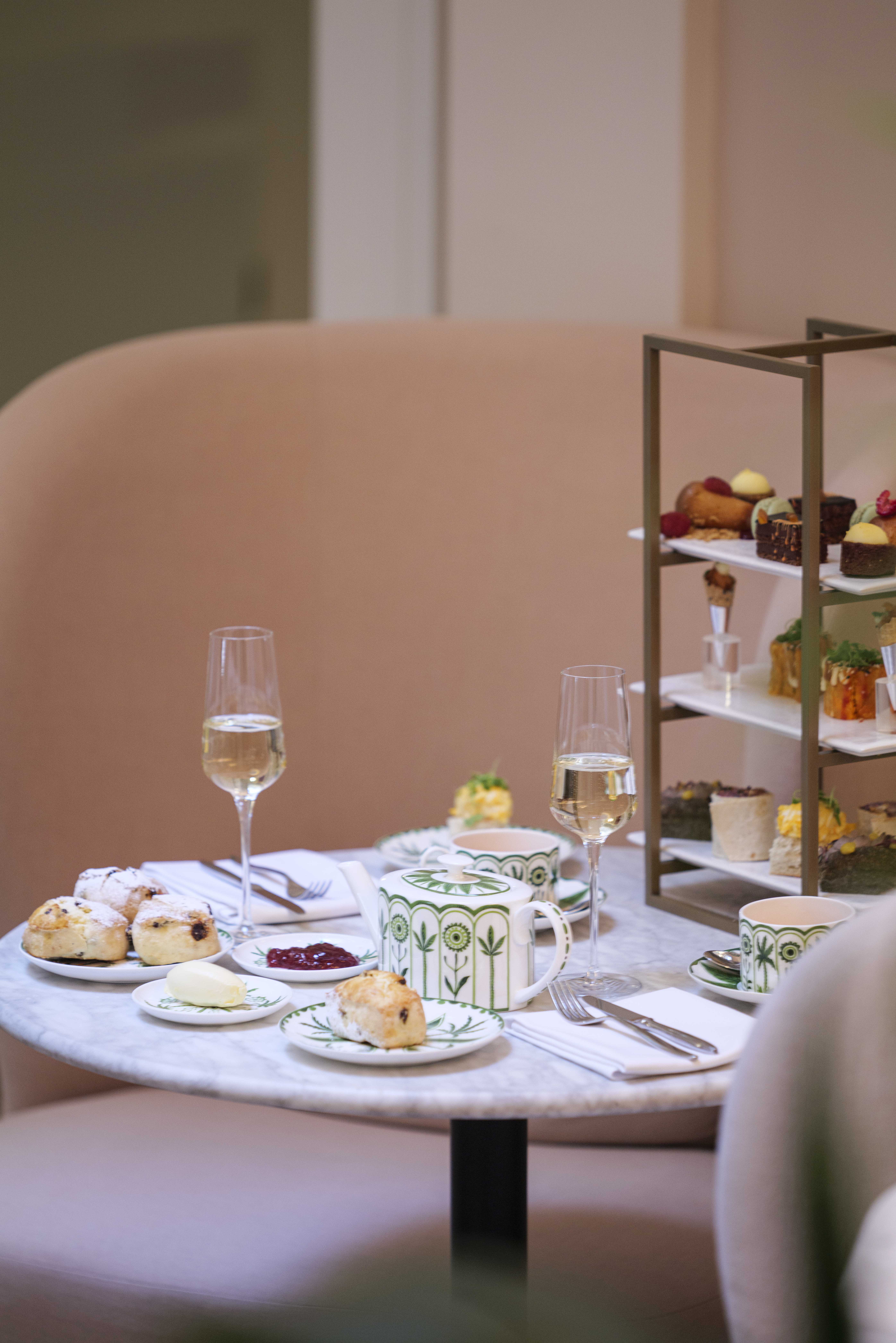 Afternoon Tea for Two with a Glass of Champagne