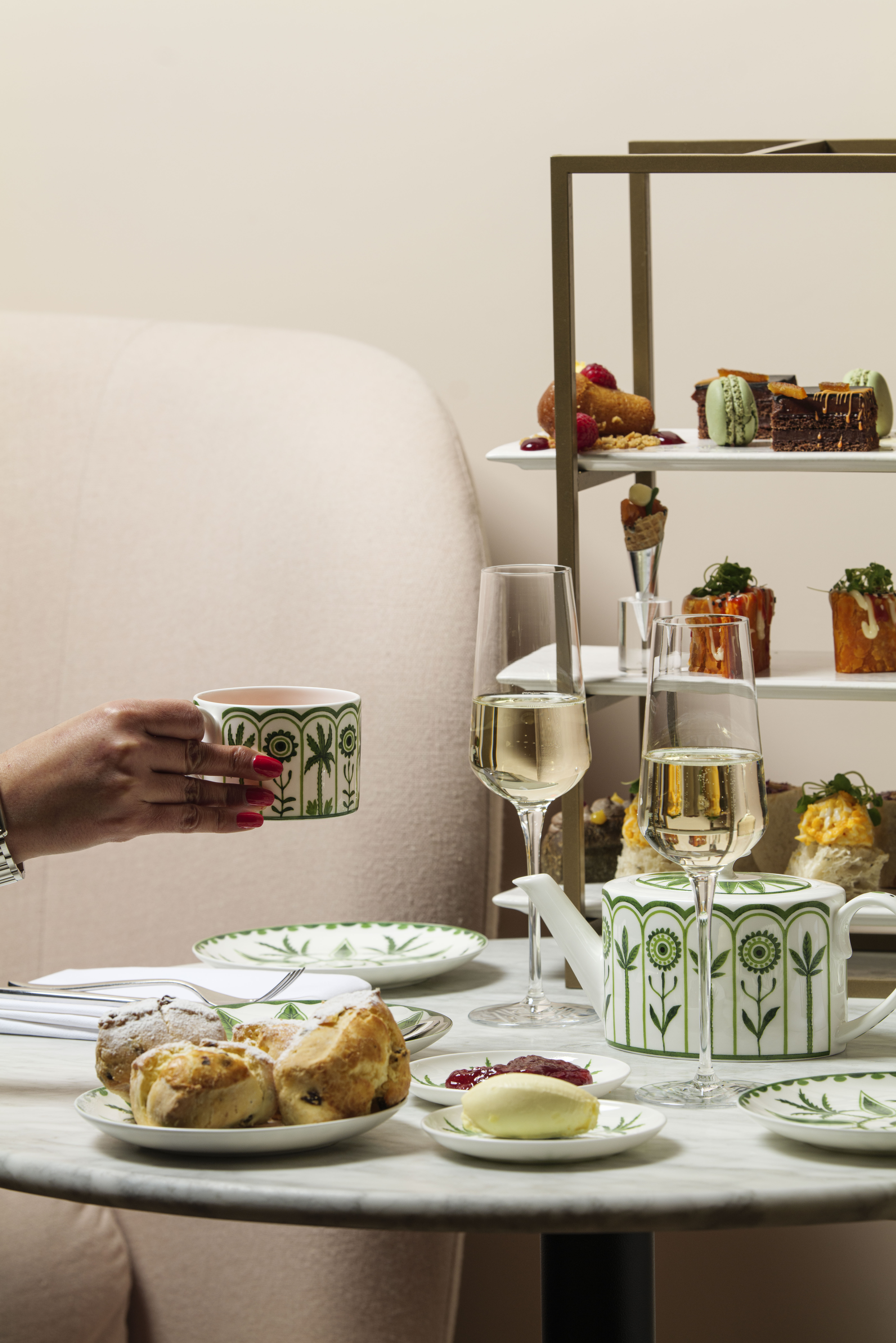 Afternoon Tea for Two with a Glass of Champagne