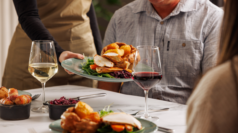 Two Course Sunday Roast for Four with Wine