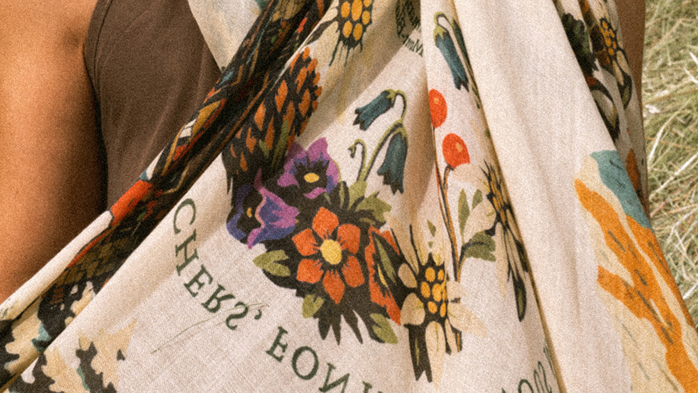 Foulard Hommage à notre Vallée - avorio