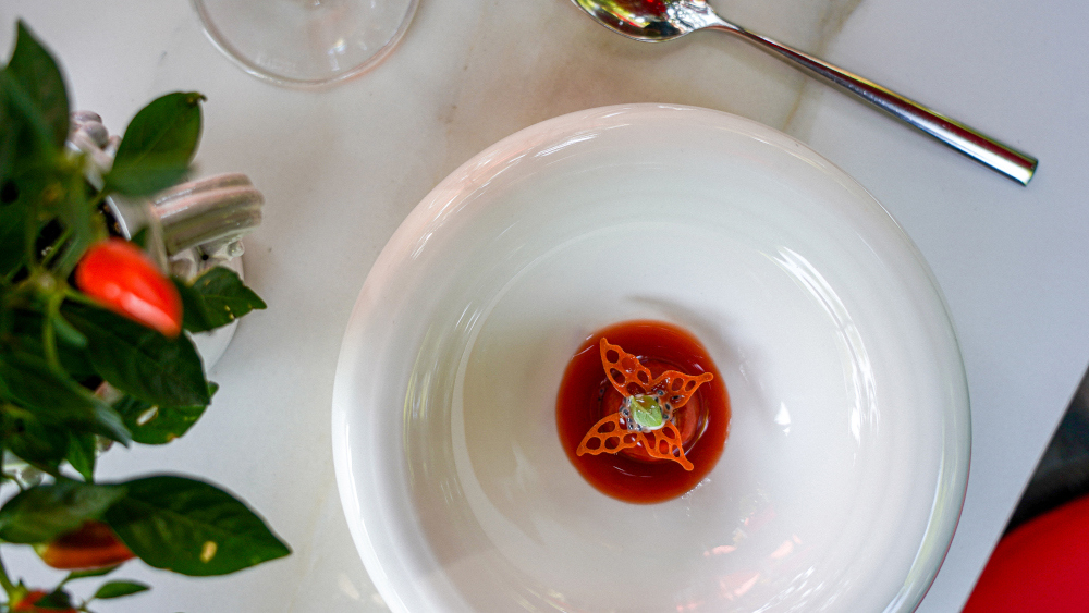 Evoluzione menu at the Michelin-starred restaurant Kitchen for two