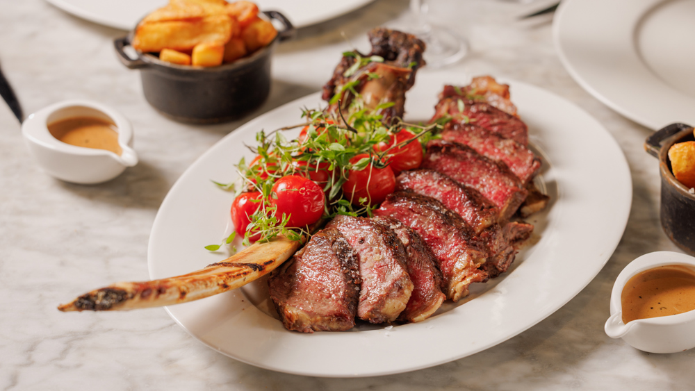 T-Bone Sharing Steak with Wine for Two