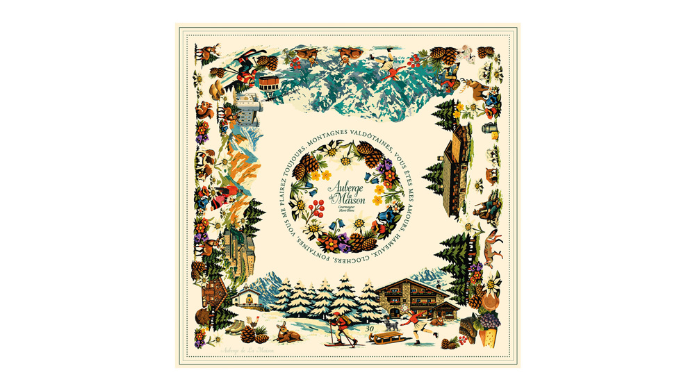 Foulard Hommage à notre Vallée - avorio