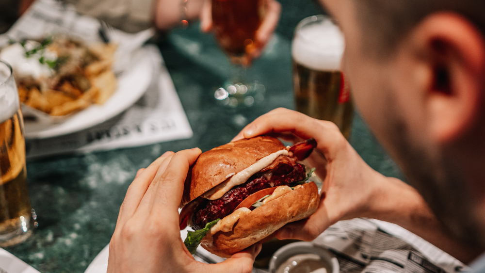 Burger & Beer at Sports Bar for Two